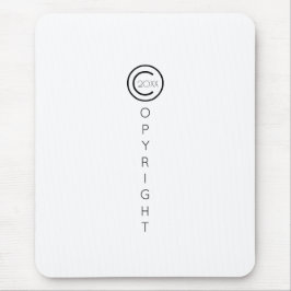 Alfombrilla De Ratón Derechos de autor Blanco tipográfico moderno