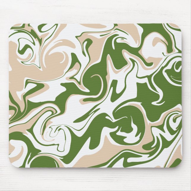 Alfombrilla De Ratón Derrame - Blanco, arena y verde pálido (Frente)