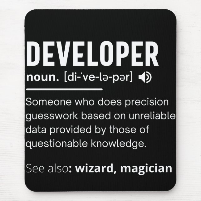 Alfombrilla De Ratón Desarrolladores divertidos de definición de diccio (Frente)