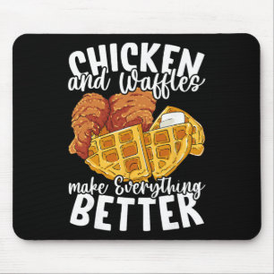 Alfombrilla De Ratón Desayuno Brunch Pollo Y Waffles Divertido 