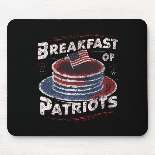 Alfombrilla De Ratón Desayuno De Patriotas Pancake Pastel Americano 4 D (Frente)