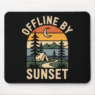 Alfombrilla De Ratón Desconectado al atardecer retro camping naturaleza