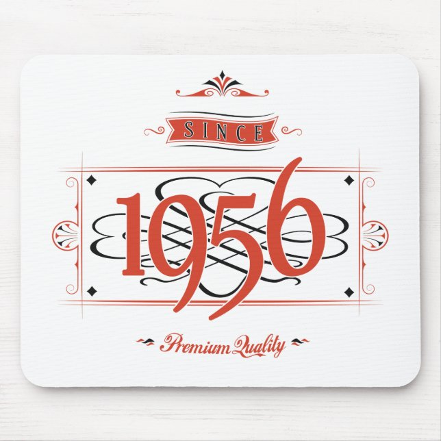 Alfombrilla De Ratón Desde 1956 (Red&Black) (Frente)