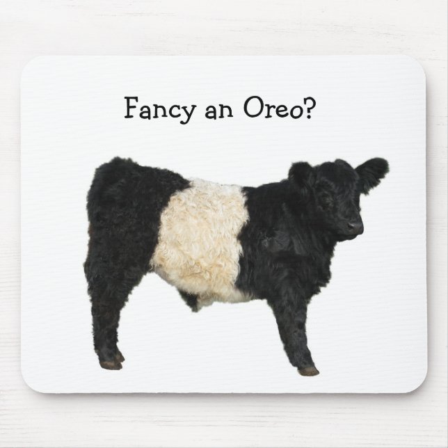 Alfombrilla De Ratón ¿Desee un Oreo? Vaca ceñida de Galloway (Frente)