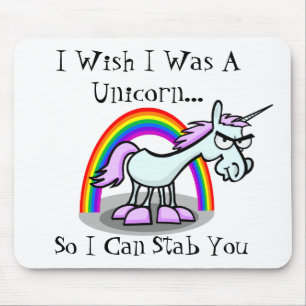 Alfombrilla De Ratón Deseo que fuera un unicornio así que puedo