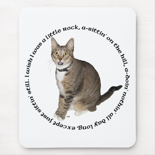 Alfombrilla De Ratón Deseos de gato atigrado (Frente)
