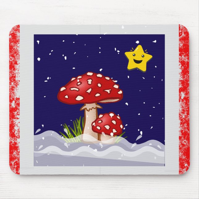 Alfombrilla De Ratón Deseos de Navidad, días nevando (Frente)