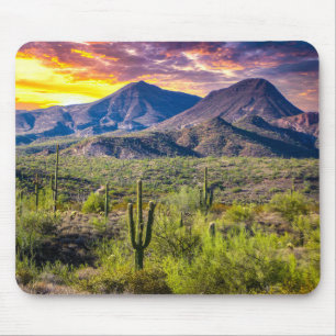 Alfombrilla De Ratón Desierto 2124-2-Arizona al atardecer con cactus