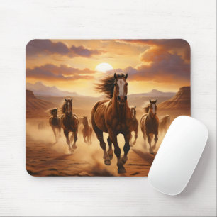Alfombrilla De Ratón Desierto de caballos salvajes