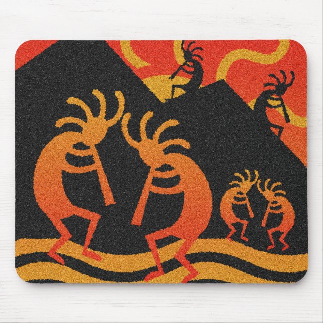 Alfombrilla De Ratón Desierto de diseño del suroeste Sunset Kokopelli (Frente)