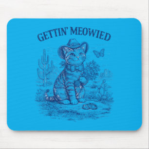Alfombrilla De Ratón Despedida de soltera vaquera vaquera meowing