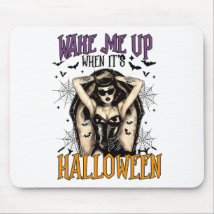 Alfombrilla De Ratón Despiértame cuando sea Halloween Funny Witch Hallo