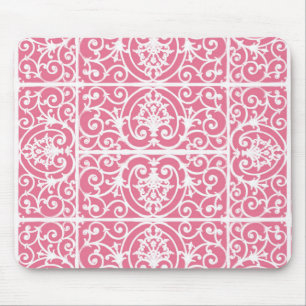 Alfombrilla De Ratón Desplazamiento rosa y blanco