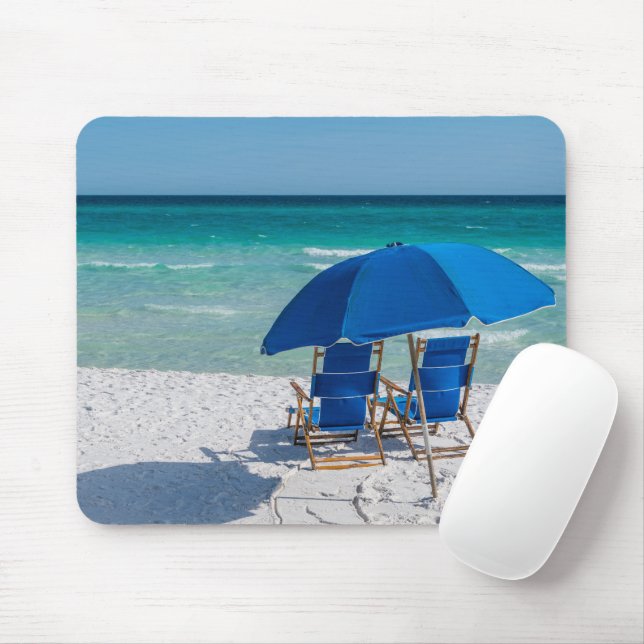 Alfombrilla De Ratón Destin Florida Sillas Y Paraguas Mousepad (Con ratón)