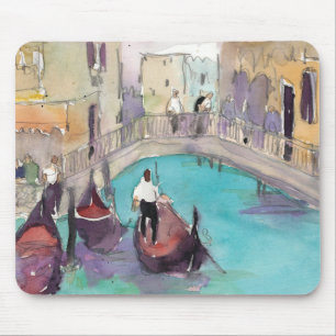 Alfombrilla De Ratón Destinos   Watercolor Venice Gondola Ride