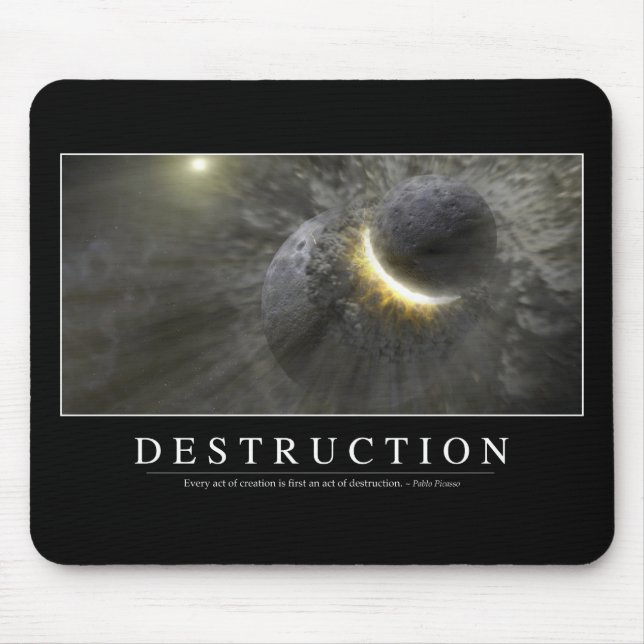 Alfombrilla De Ratón Destrucción: Inspiradora cita 2 (Frente)