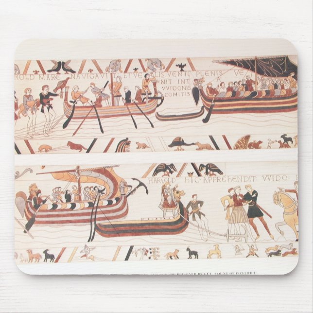 Alfombrilla De Ratón Detalle de la tapicería de Bayeux - naves Mousepad (Frente)