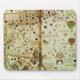 Alfombrilla De Ratón Detalle de un mapa del mundo catalán