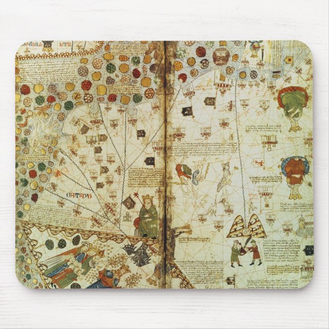 Alfombrilla De Ratón Detalle de un mapa del mundo catalán (Frente)