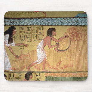 Alfombrilla De Ratón Detalle de una escena de la cosecha en la pared