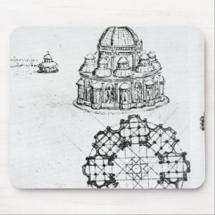 Alfombrilla De Ratón Detalle de una iglesia centralizada, c.1488