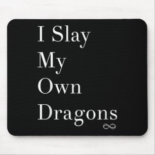 Alfombrilla De Ratón Detrás mi propia camiseta motivacional de dragones