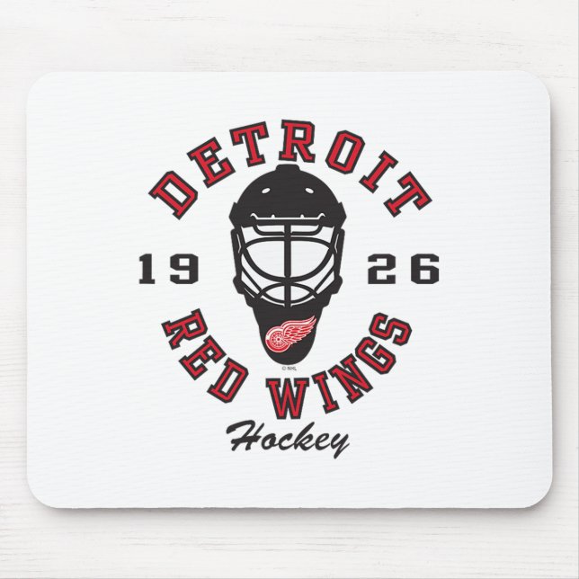 Alfombrilla De Ratón Detroit Red Wings Hockey Mask Gray Officially Lice (Frente)