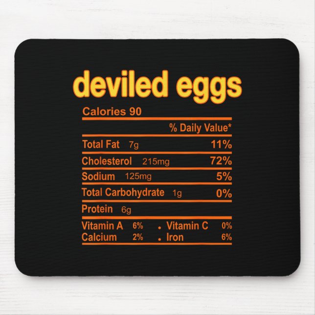 Alfombrilla De Ratón Deviled Egg Nutrition Facts Funny Thanksgiving Chr (Frente)