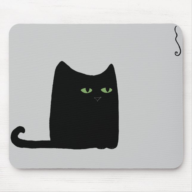Alfombrilla De Ratón Dexter el gato negro gordo Mousepad (Frente)