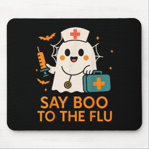 Alfombrilla De Ratón Di Boo A La Enfermera De La Gripe Vacuna De Hallow