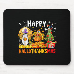 Alfombrilla De Ratón Día de Acción de Gracias de Halloween Retro Feliz 