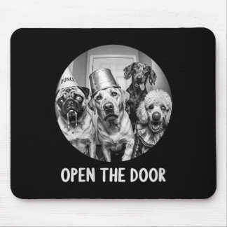 Alfombrilla De Ratón Día de Brujas Perros Zombies Abren la Puerta Damas