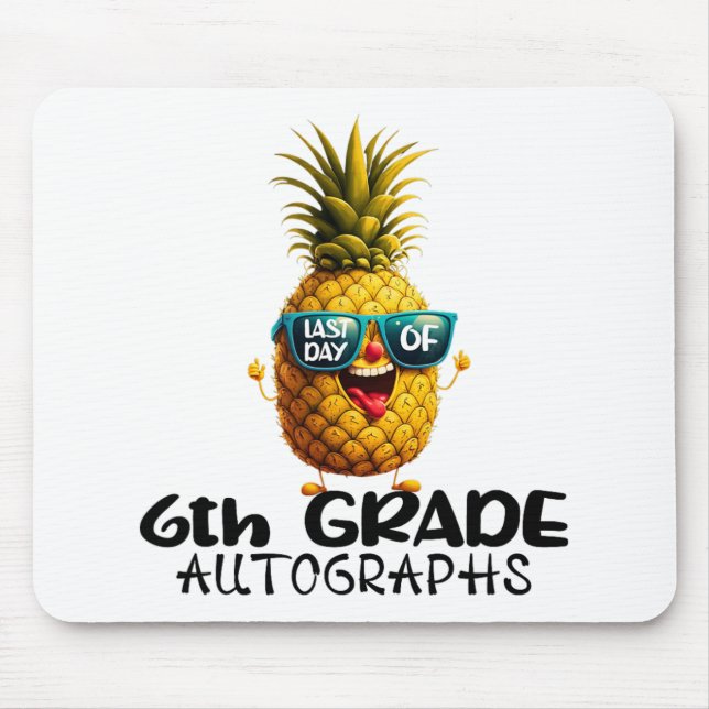 Alfombrilla De Ratón Día De Graduación De Autografos De 6º Grado Niños  (Frente)