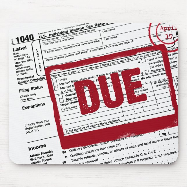 Alfombrilla De Ratón Día de impuestos (Frente)