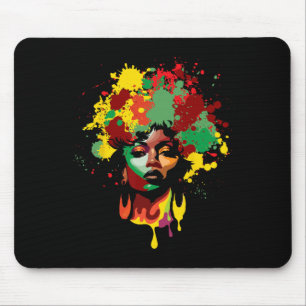 Alfombrilla De Ratón Día de Juneteenth Mujer Negra Reina Afro Melanina