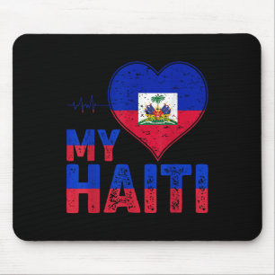 Alfombrilla De Ratón Día de la Bandera Haitiana Ama Haití Corazón Raíce