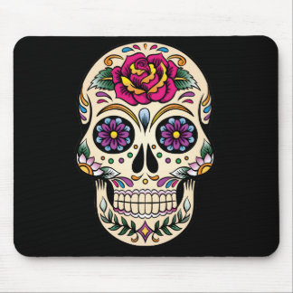 Alfombrilla De Ratón Día de la Calavera Azúcar Muerta con Rosa
