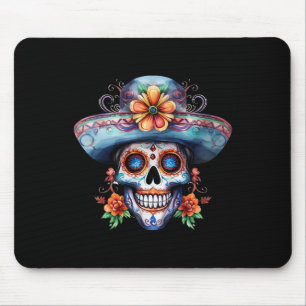 Alfombrilla De Ratón Día De La Calavera Del Azúcar Floral Día De Los Mu