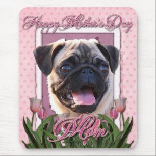 Alfombrilla De Ratón Día de la Madre - tulipanes rosados - barro