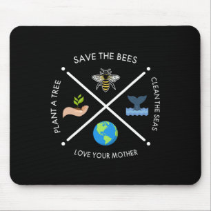 Alfombrilla De Ratón Día De La Tierra Salven A La Planta De Abejas Más