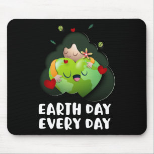 Alfombrilla De Ratón Día de la Tierra Todos Los Días Chica Abrazando Gl