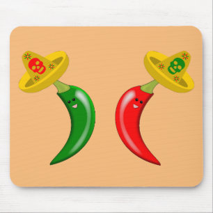 Alfombrilla De Ratón Día de los Muertos Chilis Mexicanos