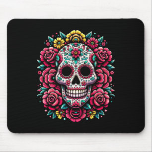 Alfombrilla De Ratón Día De Los Muertos De La Hallowe De Cráneo De Azúc