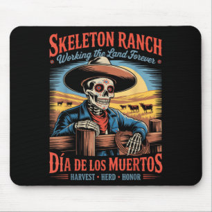 Alfombrilla De Ratón Día De Los Muertos Retro Vaquero Granjero