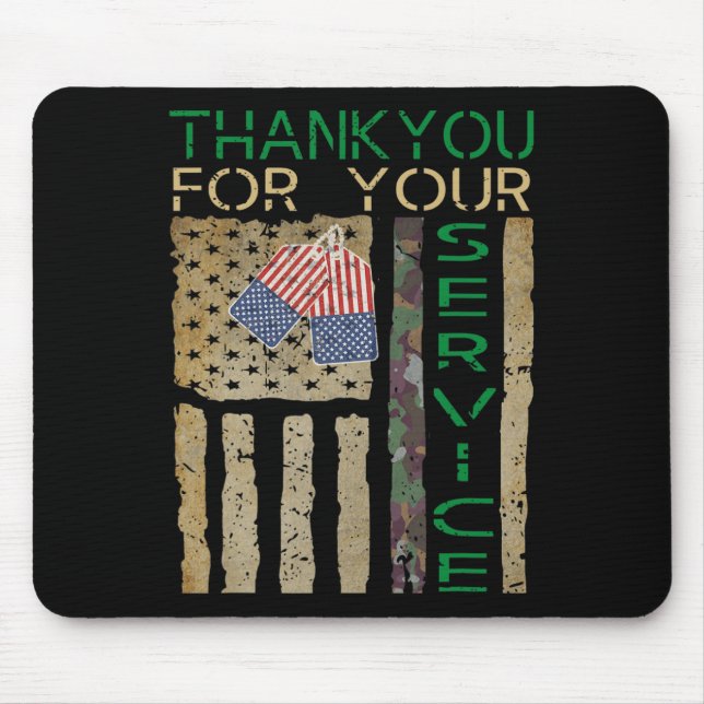 Alfombrilla De Ratón Día de los Veteranos Gracias por su Servicio Solda (Frente)