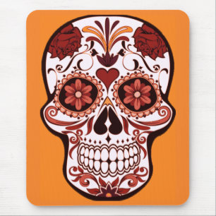 Alfombrilla De Ratón Día de Muertos Arte de Calavera de Azúcar Floral N