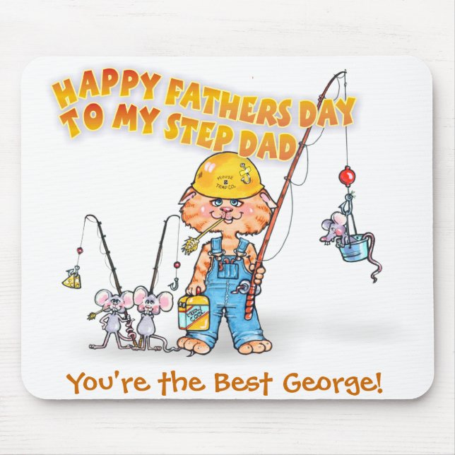 Alfombrilla De Ratón Día de padres feliz del papá del paso (Frente)