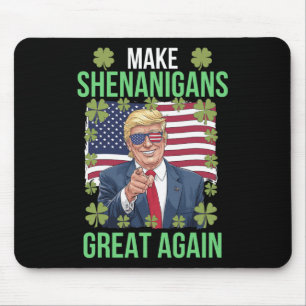 Alfombrilla De Ratón Día de San Patricio Donald Trump Bandera Americana