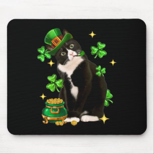 Alfombrilla De Ratón Día de San Patricio Gato Irlandés Shamrock Gato Es