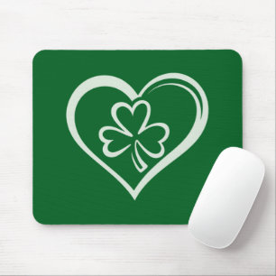 Alfombrilla De Ratón Día de San Patricio Trébol Divertido Corazón Irlan